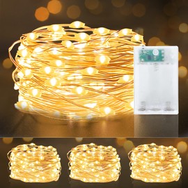 TURNMEON [ Timer ] 3 Set Fairy Lights, Total 60 LED, Warm White Battery Powered Copper Wire Fairy Lights, Decoration Outside Yard Party Home Bedroom Wedding Indoor Outdoor, 6.5 Ft 20 LED Each