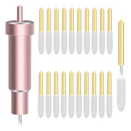 20+1P Premium Deep Fine Point Blades+Housing, 20PCS Deep Cut Blade and Housing,Replacement Blade for Cricut Maker 3/Maker/Explore 3/Explore Air 2/Air/One/Venture,Cut Vinyl/Cardboard/Vellum Etc(21P)