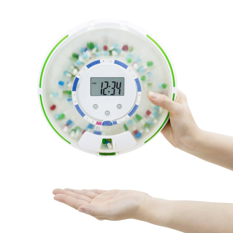 Automatic Pill Dispenser,Locked Medication Dispenser for Elderly with Alarm, 6