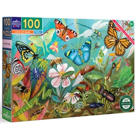 eeBoo: Love of Bugs - 100 Piece Puzzle - 24 x 16 Kids Jigsaw, Glossy Pieces, Children Ages 5+