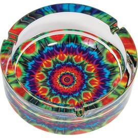 6.0" Extra Large Illusion Glass Ashtray, Perfect for Smoking Lounges, Patios, and Outdoor events - Durable and Easy to Clean
