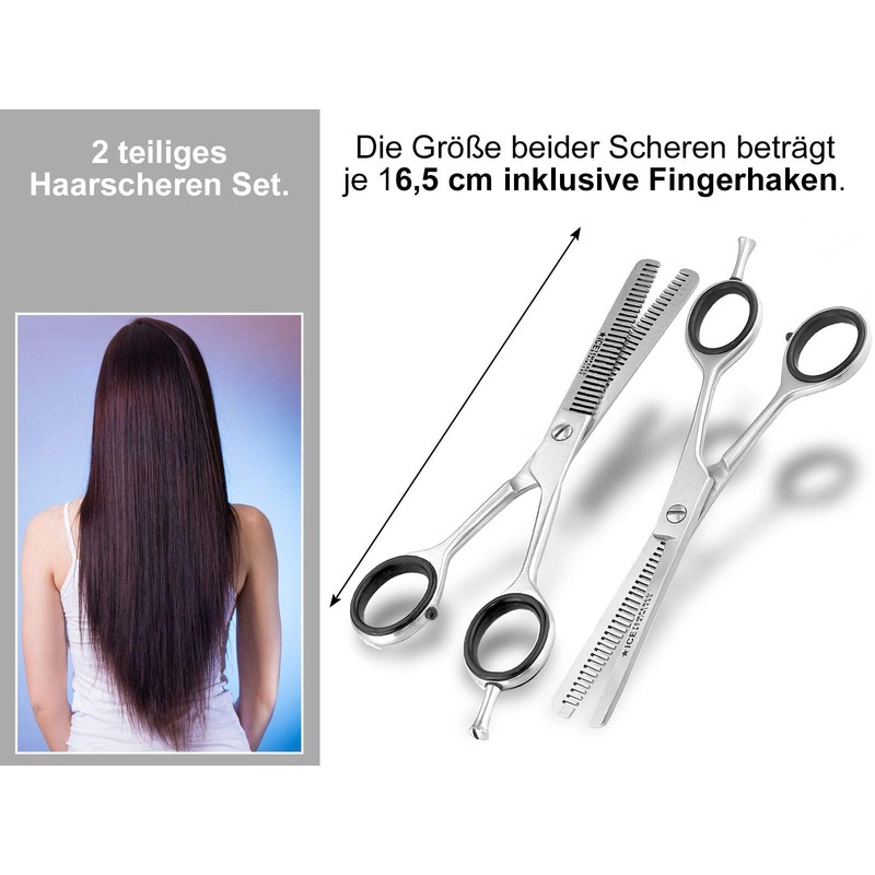 2 Piece Hair Cutting Set with Scissors and Thinning Scissors