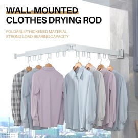 MUYIRTED Clothes Airer Tower Foldable Clothes Rack, 2-Compartment Clothes Airer, Extendible Wall Dryer for Balcony, Small Apartment, Bathroom, Garden (White)