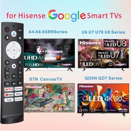 Replacement Remote for Hisense TV Remote with Voice Control & Bluetooth, Universal for Hisense Smart Google TV, Android, Vidaa, Laser, Canvas TVs, 4K UHD, HD, Mini-LED, ULED (2025-2015)