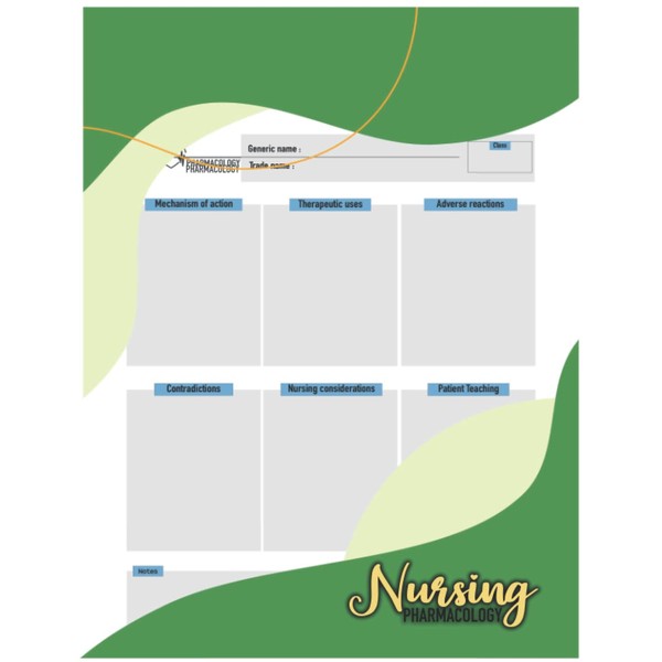 NURSING PHARMACOLOGY BLANK MEDICATION TEMPLATE NOTEBOOK:: Blank Medication Study Guide