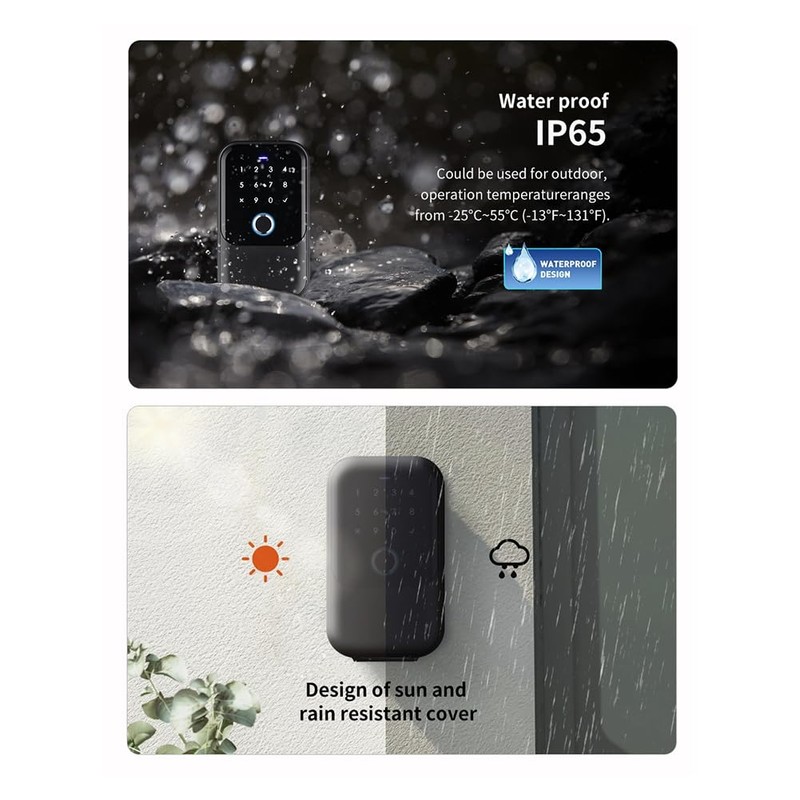 Waterproof Cover Safe Tuya Code Fingerprint Bluetooth Wifi Smart Key