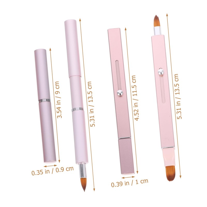 Baluue 2pcs Retractable Lip Brush Soft Bristle Lipstick Applicator Makeup