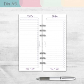 SinnWunder® 40 Blatt ToDo, Aufgaben oder Projekt-Listen aus starkem Papier mit Filofax-Lochung für 6-Ring-Planer Größe Din A5 (VintageSinn)