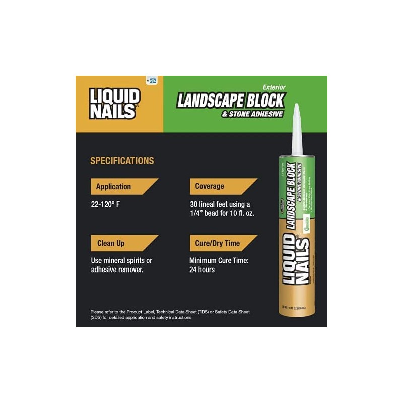 Liquid Nails LN-905 12 Pack Landscape Block Adhesive (Low-VOC), Tan