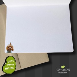 Fava Bean Productions Happy Birthday Card with Dogs, Cavapoo Card (1 Premium Card, 5x7 inches, Blank Inside) Dog Themed Birthday Card, Happy Birthday from Dog, Cute Cavoodle Birthday Card - 355