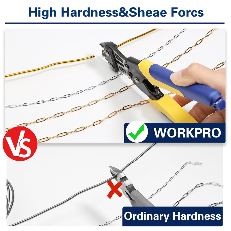 8-inch Jewelry Making Chains Cutter with Bi-Material Ergonomic Handle Grip,