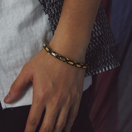 Bandmax Byzantine Chain Bracelet Men's Stainless Steel Bracelet Byzantine Bracelet Women Byzantine Bracelet Biker Bracelet Chic Jewellery Length 19 cm / 21 cm, Stainless Steel