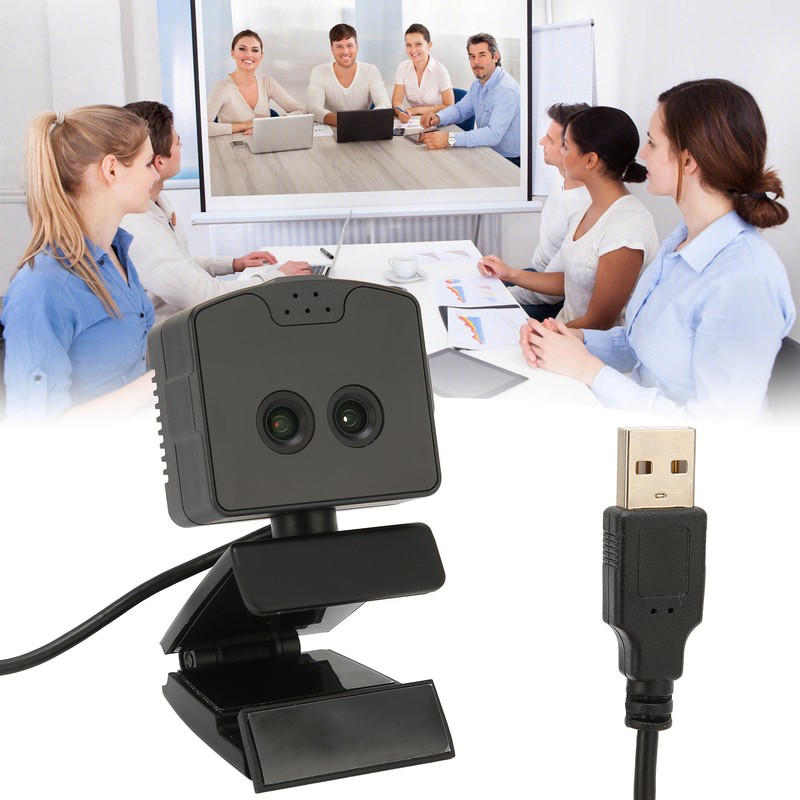 Binocular Webcam 2MP 1080P HD Wide Angles Front Conference Webcam
