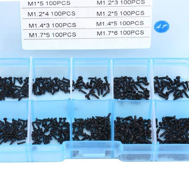 KSTE 1000pcs Small Screws Cross Head Sheet Metal Screws Assortment