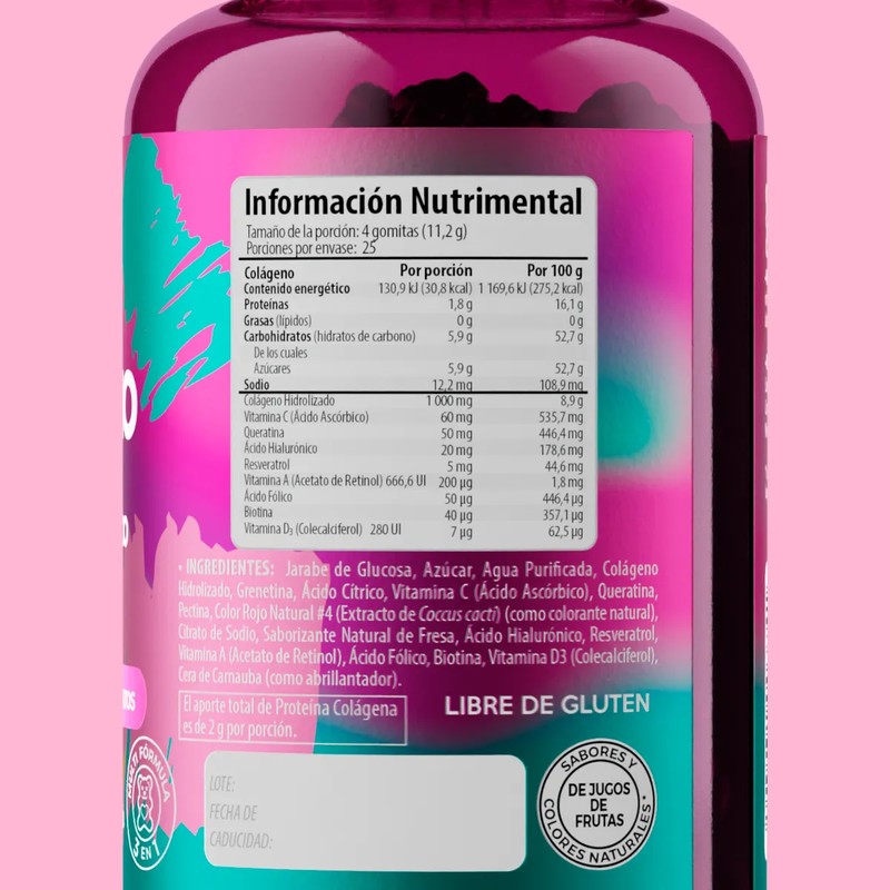 Pack x3 Gomitas de Colágeno | Suplemento Sabor Fresa, Durazno,