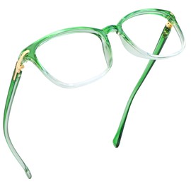 LifeArt Blue Light Blocking Glasses, Anti Eyestrain, Computer Reading Glasses, Gaming Glasses, TV Glasses for Women Men, Anti Glare (Clear Green, 5.75 Magnification)