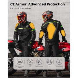 ILM CE Armor 5-PC Level 1 Back Elbow and Shoulder Protector Pads Inserts for Motorcycle Jackets Model P-EKB