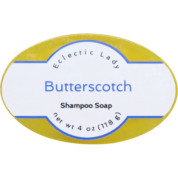 Eclectic Lady Butterscotch Shampoo Soap Bar with Pure Argan Oil, Silk Protein, Honey Protein and Extracts of Calendula Flower, Aloe, Carrageenan, Sunflower - 4 oz Bar