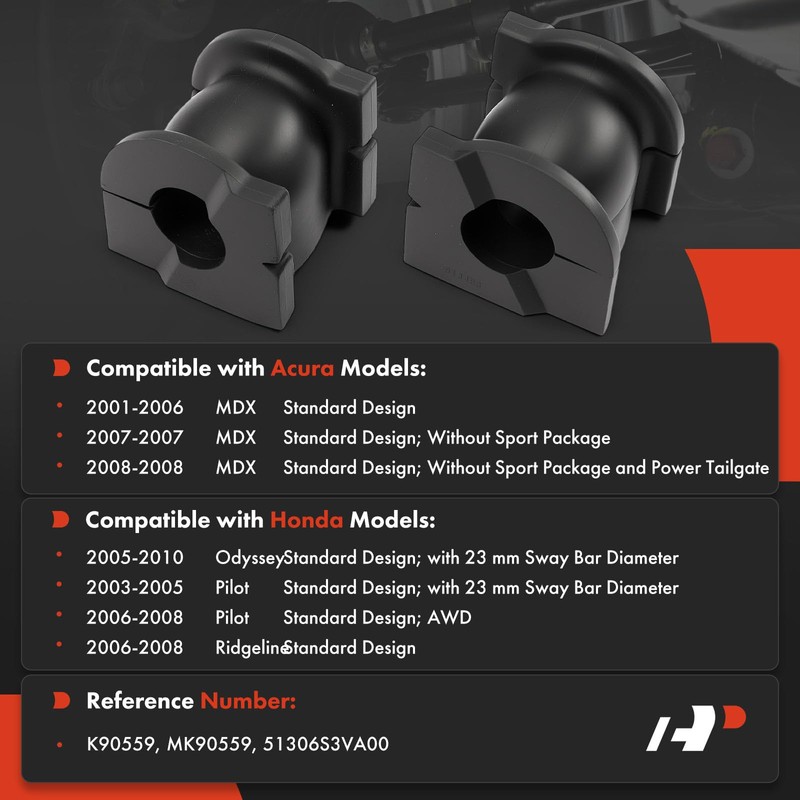 A-Premium 2 x Front To Frame Sway Bar Bushing Kits,