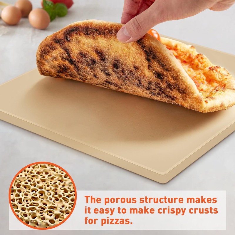 Arcedo Pizza Stone for Oven and Grill, 12 Inch Square