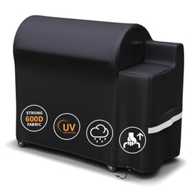 Grisun Grill Cover for Weber SmokeFire EX6 Wood Pellet Grill, Smoker Cover for Weber EX6, Waterproof, No Fading for 2 Years, Anti-Fade, Drawstring for Secure Fit, 600 D Polyester, Black