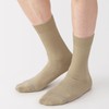 Muji Men's Socks, Right Angle, Smooth Cotton Socks, beige, 27.0