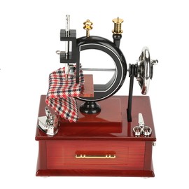 Vintage Style Creative Retro Sewing Machine Clockwork Music Box Gift Home Decoration