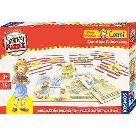 KOSMOS 683481 My First Story Puzzle My Girlfriend Conni, Conni Has Birthday, Interactive Puzzle, Join Story, 15 Large Puzzle Pieces for Children from 3 Years