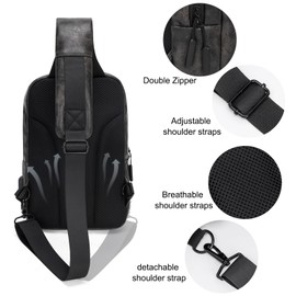 ecosmile Messenger Bag Sling Bag Crossbody Shoulder Bag for Men Women Travel Work Satchel Bags (Leather Black)