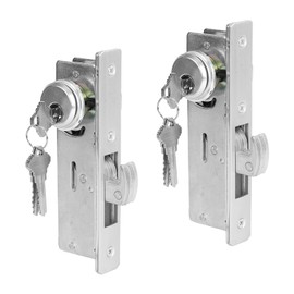 SUMBIN Storefront Door Mortise Lock Hook Deadbolt & Cylinder Combo, in Aluminum (1-1/8" Backset) 2 Sets