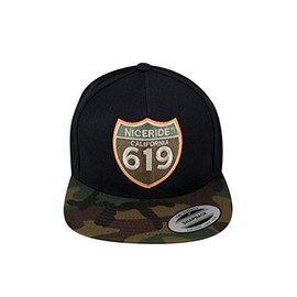 Interstate 619-6089 Classic Snapback Trucker Baseball Hat Camo/Black