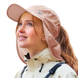 TOP-EX L/XL Ponytail Baseball Cap with Neck Flap UPF 50 Sunhat for Women Summer Fishing Golf Hat Water Resistant Camping Hat Packable Pink Large