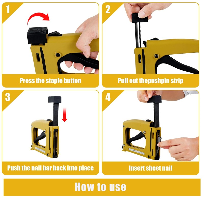 Tuntwcc Picture Frame Stapler with 2000 Refill Points, Point Drivers
