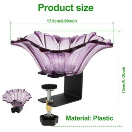 HSHGZSR Hummingbird Feeder, Plastic Bird Feeder, Wide Mouth Bird Feeding Container, Easy Refill Wild Bird Feeder with Adjustable C Clamp Stand, Outdoor Garden Decorfor Outside Backyard Garden Balcony