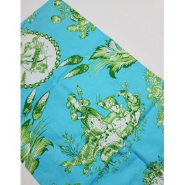 FreeSpirit Jennifer Paganelli Fabric So St. Croix Toile Medallion Blue Green OOP ONE YARD