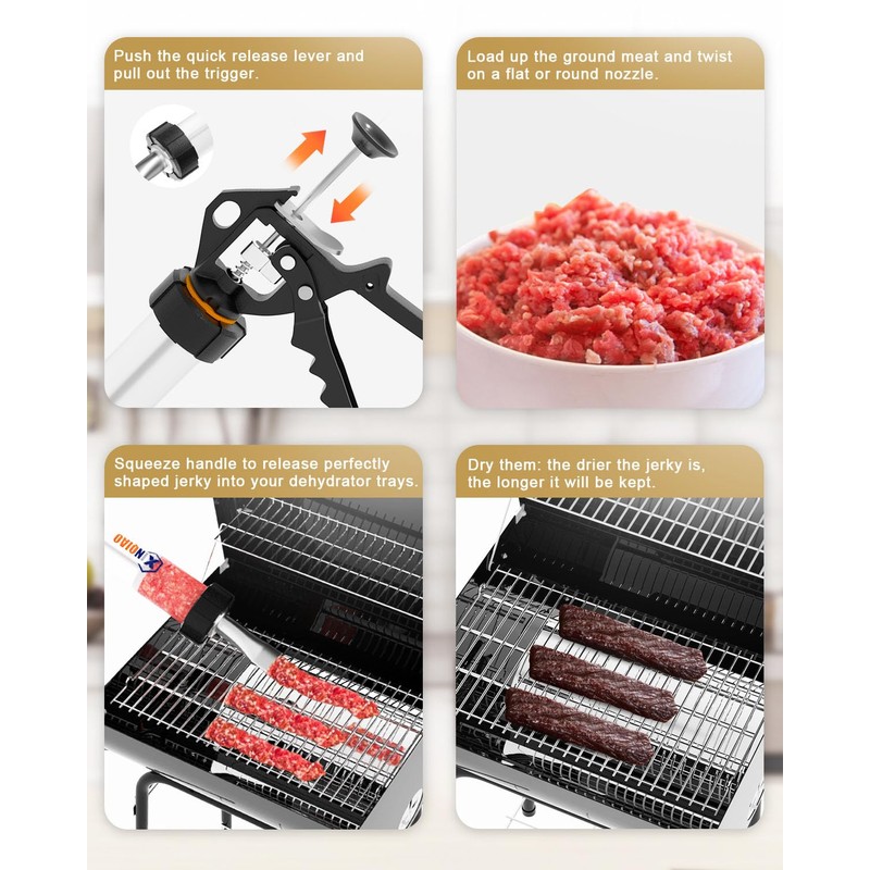 XINQIAO Beef Jerky Gun for Ground Meat, Plastic Jerky Cannon