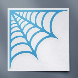 Transparent Decal Stickers of Corner Web (Azure Blue) Premium Waterproof Vinyl Decal Stickers for Laptop Phone Accessory Helmet Car Window Mug Tuber Cup Door Wall Decoration ANDstic736861BE04.26.22