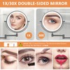 Auxmir 1X/30X Wall Mounted Makeup Mirror with Light, 8" Rechargeable