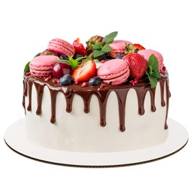 HOUZZKINGZ USA White Cake Boards Round | 48 Pack - 12 Inch | Cardboard Rounds Circles | Disposable Platter Board Base Tray | Decorating Supplies | Plate Accessories