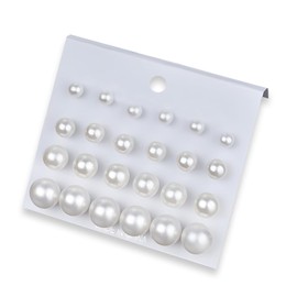 Pearl Round Stud Earrings Set White Pearl Earrings for Women female Hypoallergenic Pearl Earrings Set Round Ball Stud Earrings Small Big Pearl Earrings Studs Pearl Stud Earring Beads