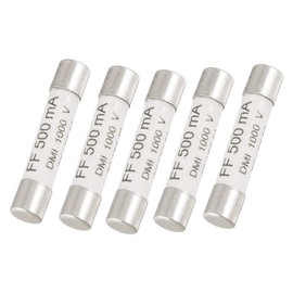 YXQ 1000V 500mA Ceramic Fuse 6.3 x 32mm White for Multimeter 5 PCS