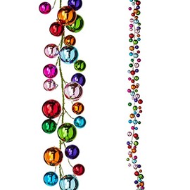 RAZ Imports Ball Garlands 2022 6' Multi-Colored Ball Garland