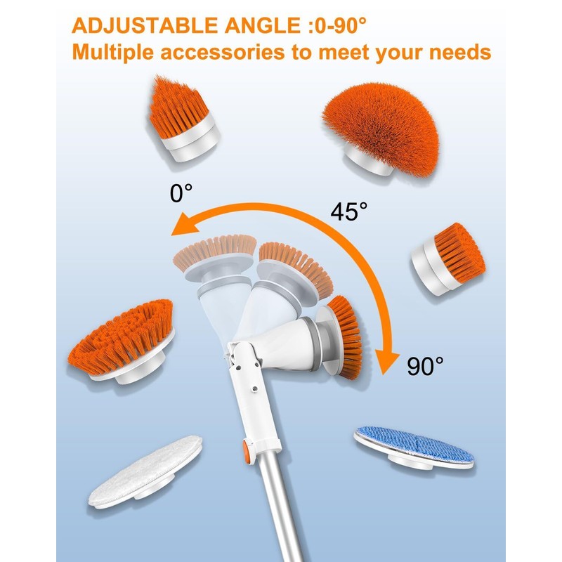 Genew Electric Scrubtastic Rechargeable Cordless Spin Scrubber 6 Head Car