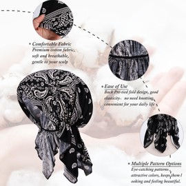 DACKRITO - 4 piezas de quimioterapia para mujer, bufanda de cabeza preatada para la pérdida de cabello, Multicolor-3, Talla única