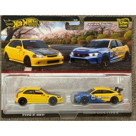 Hot Wheels 2025 Hot Wheels Premium 2 Pack - Honda Civic Type R & Type R (EK9),Free Shipping