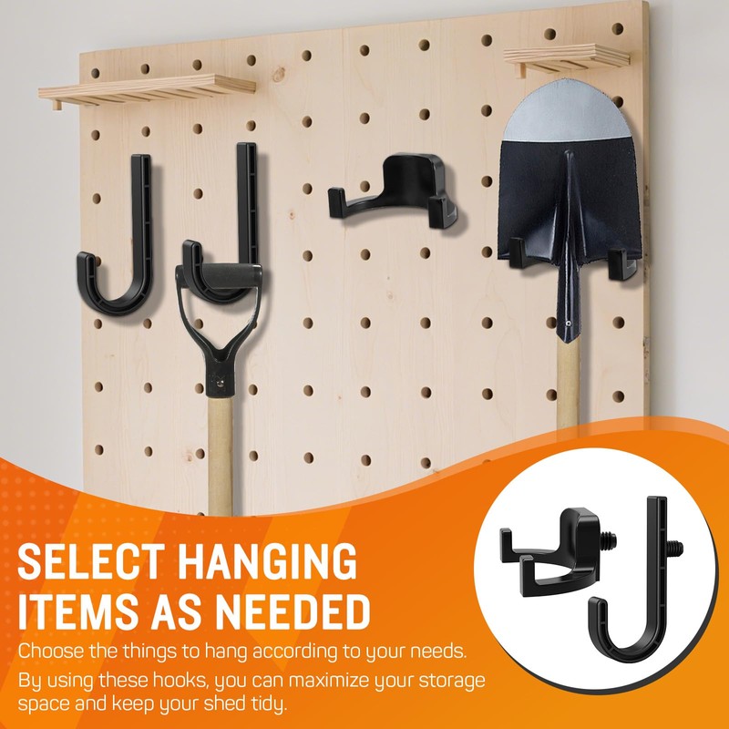 6Pcs Storage Shed Hooks Compatible with Suncast Shed, Black J