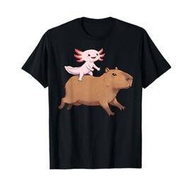 Funny Kawaii Axolotl and Capybara Lover Kids Girls Men Women T-Shirt