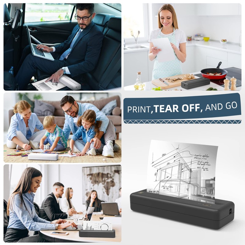 HPRT Wireless Portable Printer - Bluetooth Thermal Printer for Travel,