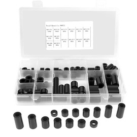 MOKIDO Pack of 90 Spacers Plastic Black, Spacer Sleeves M6 M8 ABS Nylon, Spacers Wall & Board, Insulation Spacers & Spacer Rings, Plastic Spacer Set