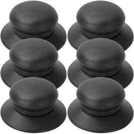 SEWACC 6 Piezas de Perillas de Tapa para Ollas, Plástico Negro con Función Anti-quemaduras, Manijas Reemplazables para Utensilios de Cocina